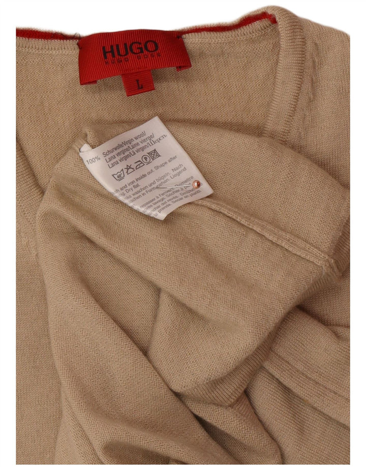 HUGO BOSS Vestă Bărbați Tank Top Mare Bej Lână Virgină