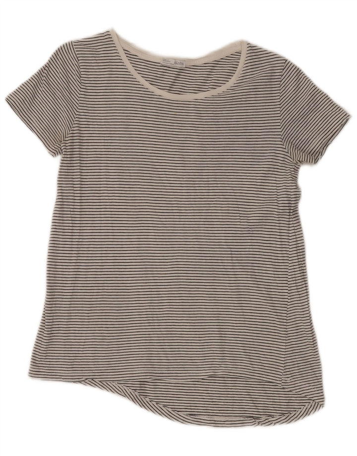 Top tricou ZARA pentru femei UK 10 Small Grey Pinstripe