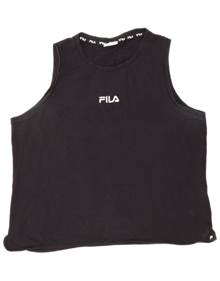 Fila Womens Vest Top UK 18 XL Black Cotton