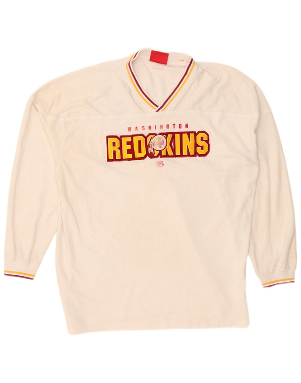 Top grafic NFL pentru bărbați Washington Redskins cu mânecă lungă, XL, alb