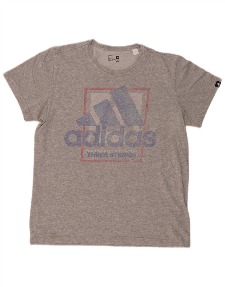 Tricou grafic ADIDAS Climalite pentru bărbați Top mare gri