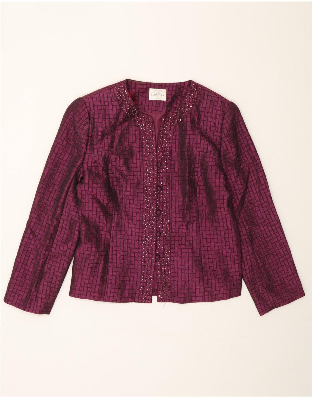 EASTEX Womens 5 Button Blazer Jacket IT 42 Medium Purple Check Polyester Vintage Eastex and Second-Hand Eastex from Messina Hembry 