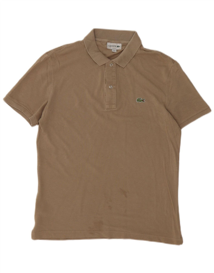 Tricou polo pentru bărbați Lacoste Slim Fit Mărimea 4, bumbac maro mediu