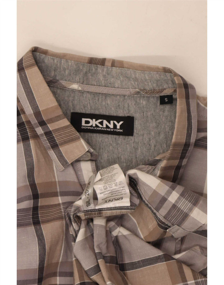Cămașă pentru bărbați Dkny, bumbac cu carouri mici, gri