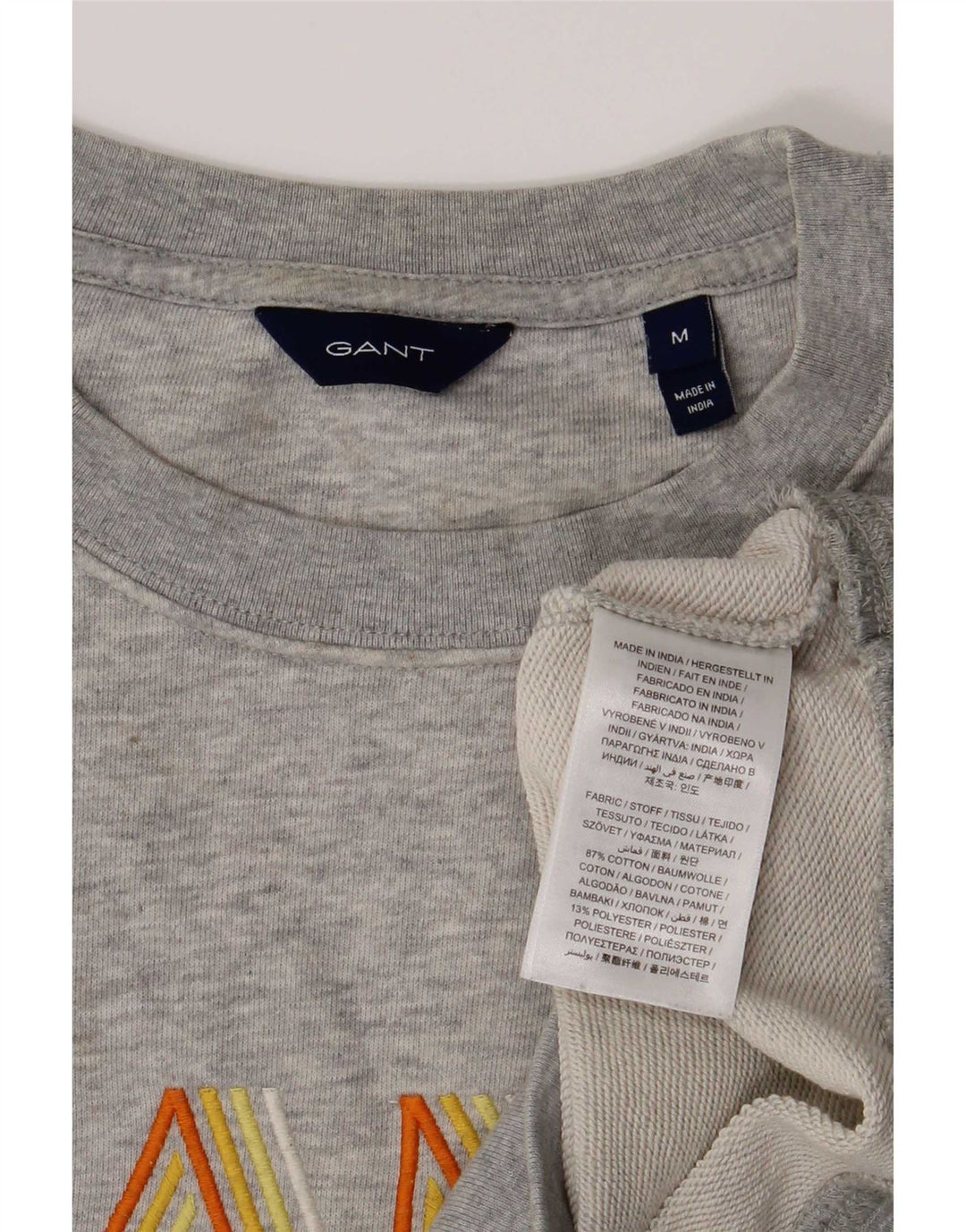 Gant Pulover cu grafic pentru femei UK 14 Bumbac gri mediu