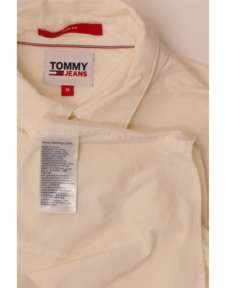 Cămașă Slim Fit Tommy Hilfiger pentru bărbați din bumbac alb mediu