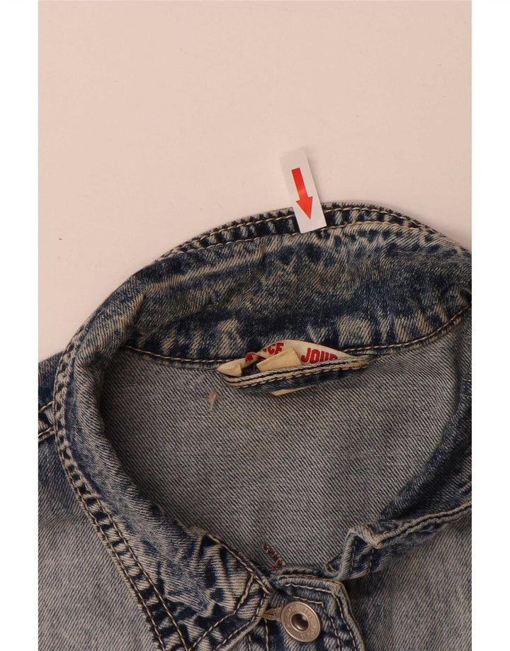 Jachetă de denim cu grafică pentru femei Place du Jour EU 36 Bumbac albastru mic