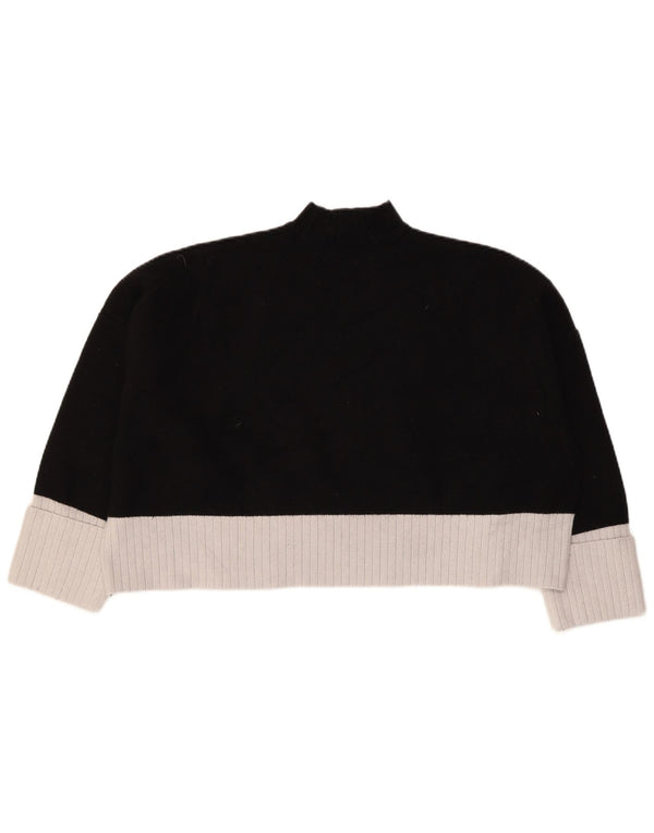 Pulover cu gât țestoasă pentru femei Zara UK 20 2XL Negru Colorblock