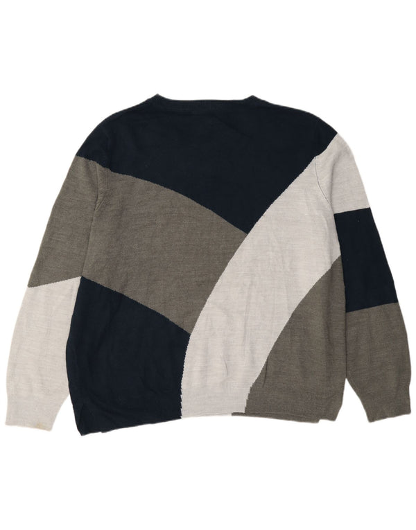Pulover pentru femei Marks & Spencer cu gât de barcă UK 20 2XL Gri Colorblock