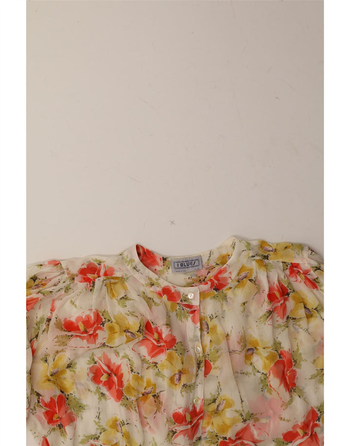 I BLUES Womens Oversized Shirt Blouse IT 42 Medium Multicoloured Floral Vintage i Blues and Second-Hand i Blues from Messina Hembry 