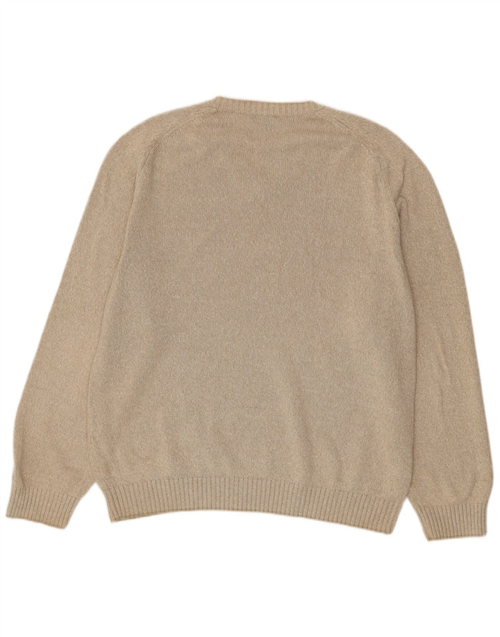 Pulover pentru bărbați Gant cu decolteu în V, XL, bumbac, bej