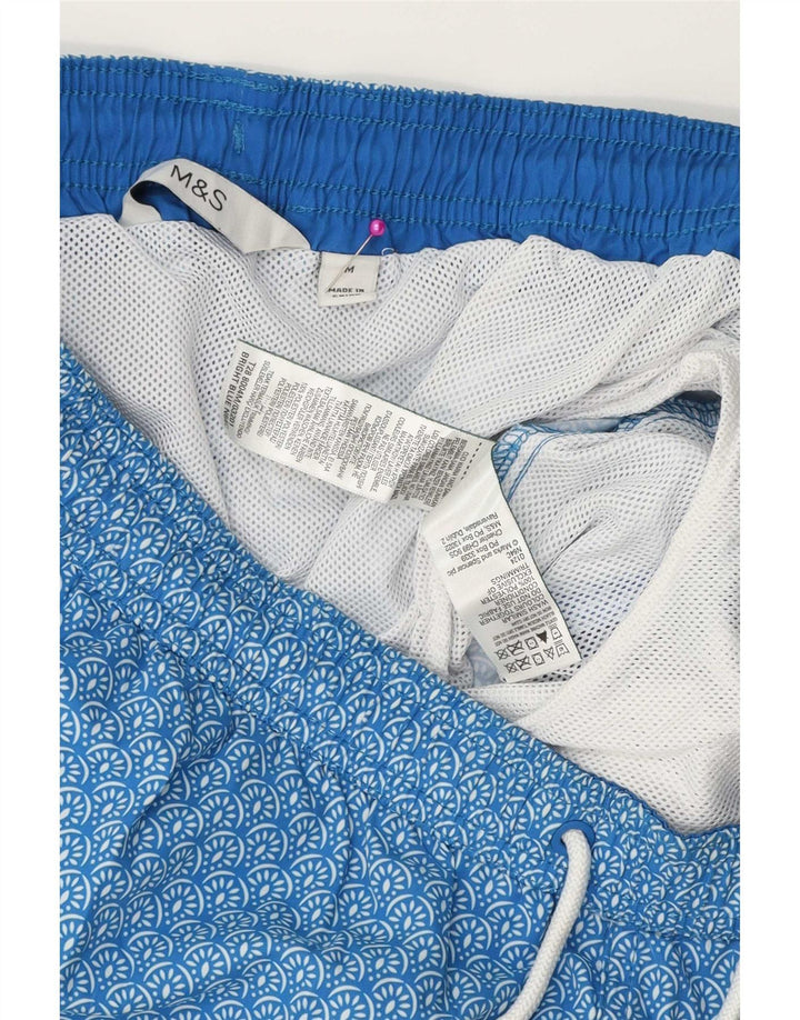 Pantaloni scurți de înot pentru bărbați Marks & Spencer, poliester floral, albastru mediu