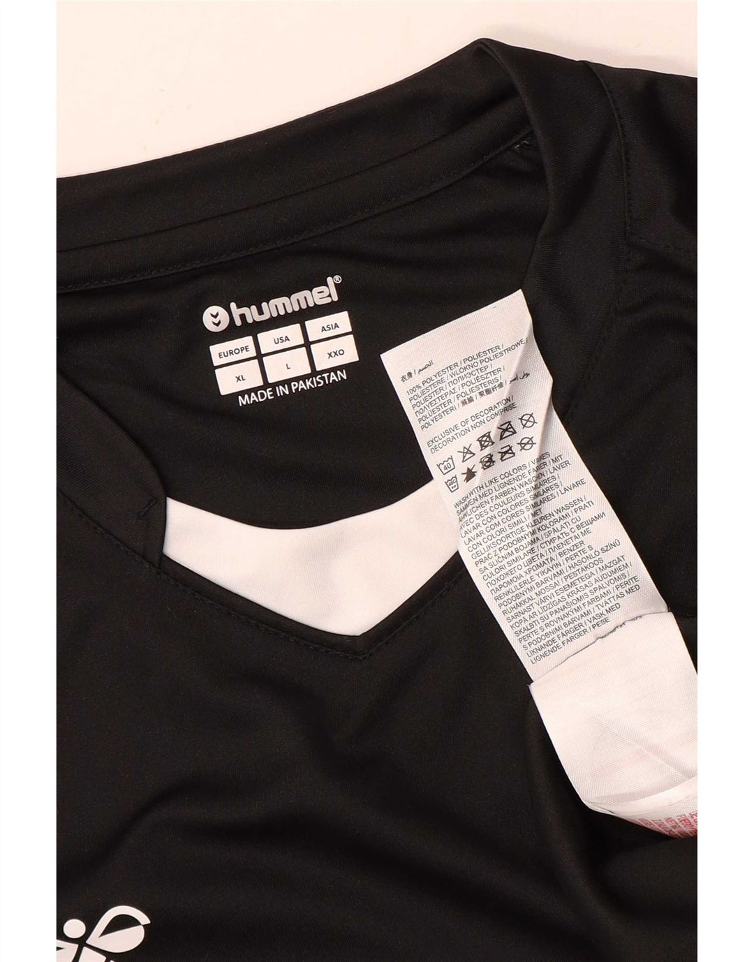 Tricou grafic pentru bărbați Hummel Top mare, negru, poliester color bloc