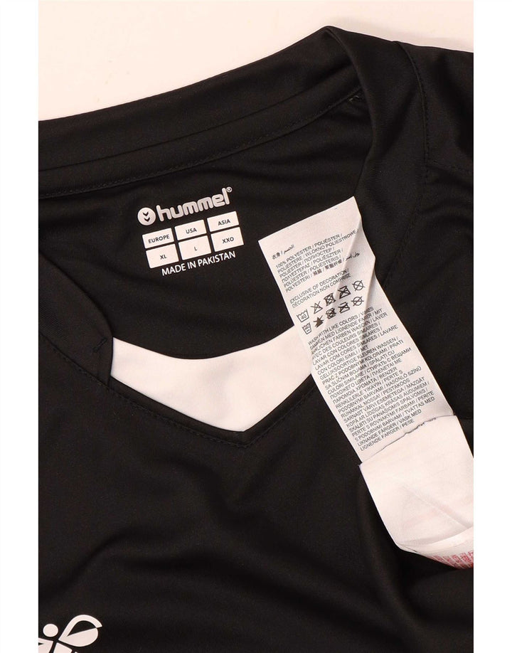 Tricou grafic pentru bărbați Hummel Top mare, negru, poliester color bloc