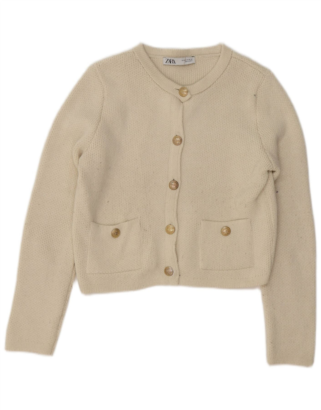 Pulover cardigan pentru femei Zara UK 14 Medium Off White