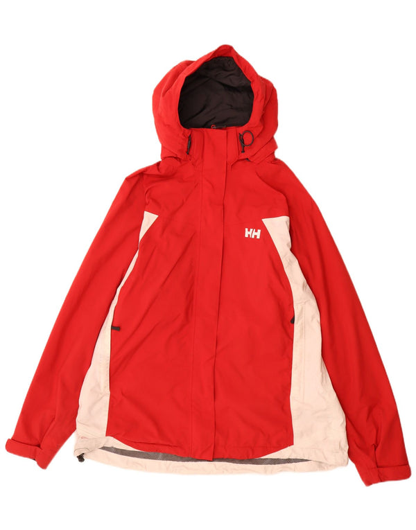 HELLY HANSEN Jachetă de ploaie cu glugă pentru femei UK 18 XL Poliester color bloc roșu