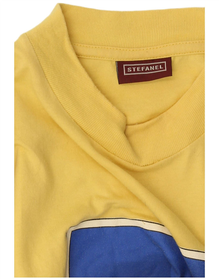Tricou grafic Stefanel pentru barbati Top mare bumbac galben