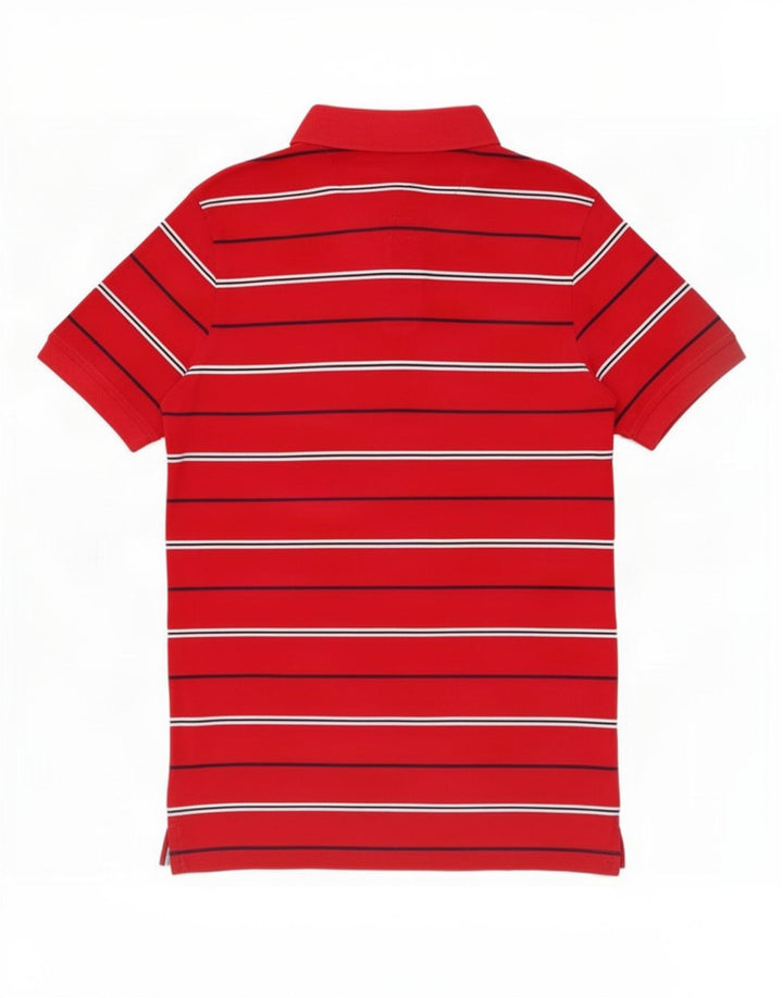 Tricou polo Tommy Hilfiger pentru bărbați, roșu mediu cu dungi