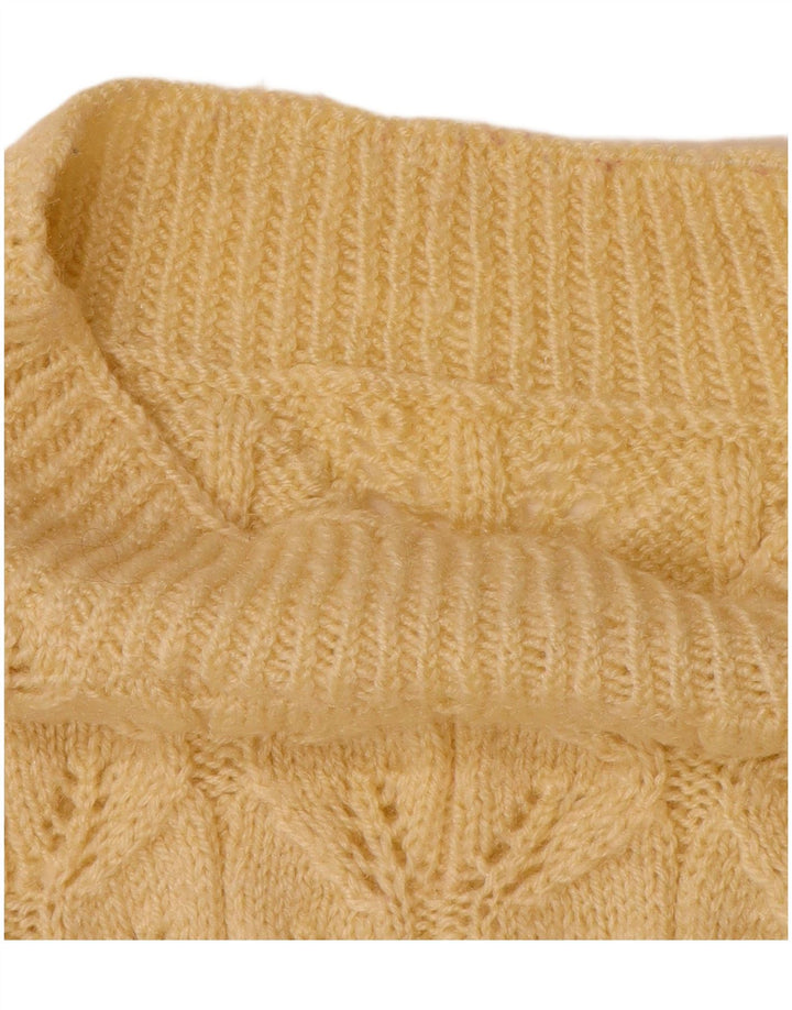 VINTAGE Pulover cu gât țestoasă pentru femei UK 14 Large Bej