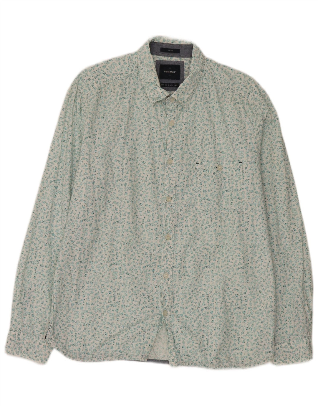 Cămașă Slim Fit pentru bărbați White Stuff, bumbac floral XL
