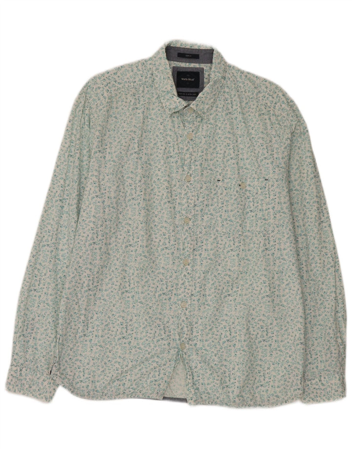 Cămașă Slim Fit pentru bărbați White Stuff, bumbac floral XL