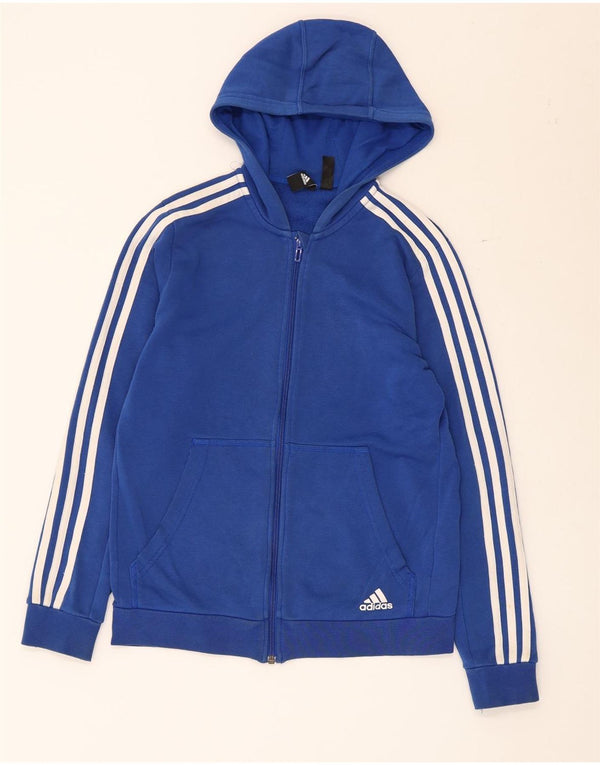Pulover Adidas pentru băieți, cu fermoar, 13-14 ani, albastru