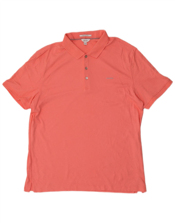 Cămașă polo Calvin Klein pentru bărbați, bumbac, roz mare