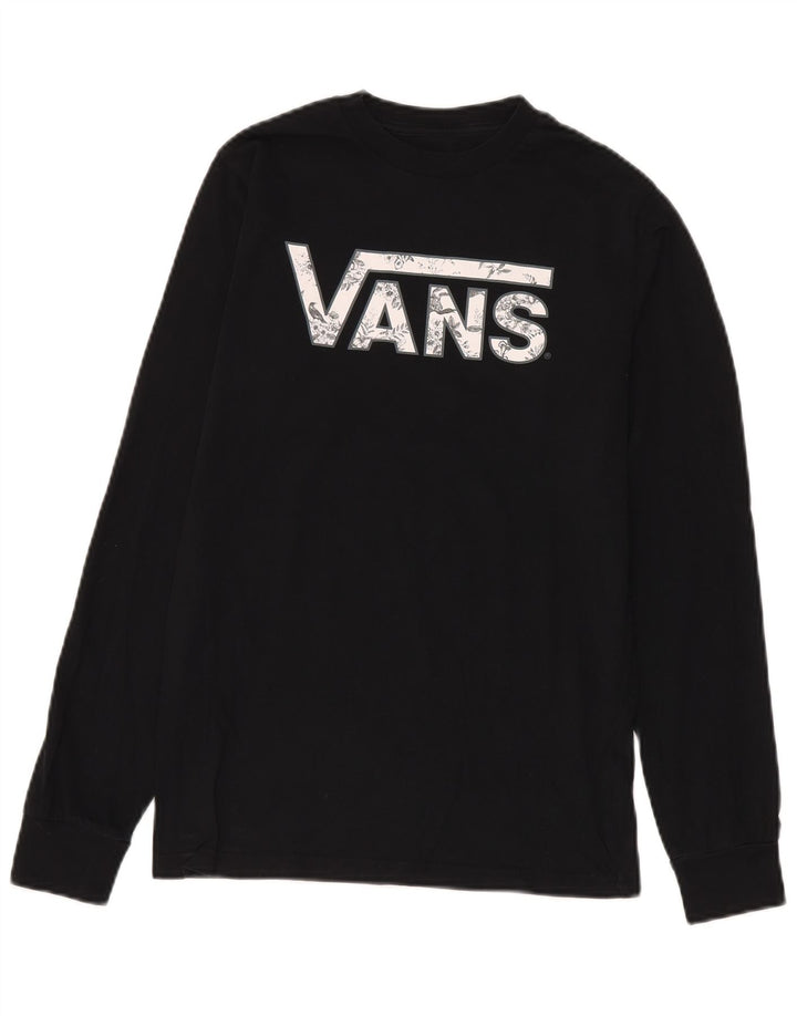 Vans Mens Classic Fit Graphic Top cu mânecă lungă, mic, negru, bumbac