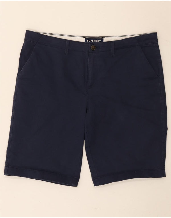 Superdry Womens Chino Shorts UK 12 Medium W34  Navy Blue Cotton