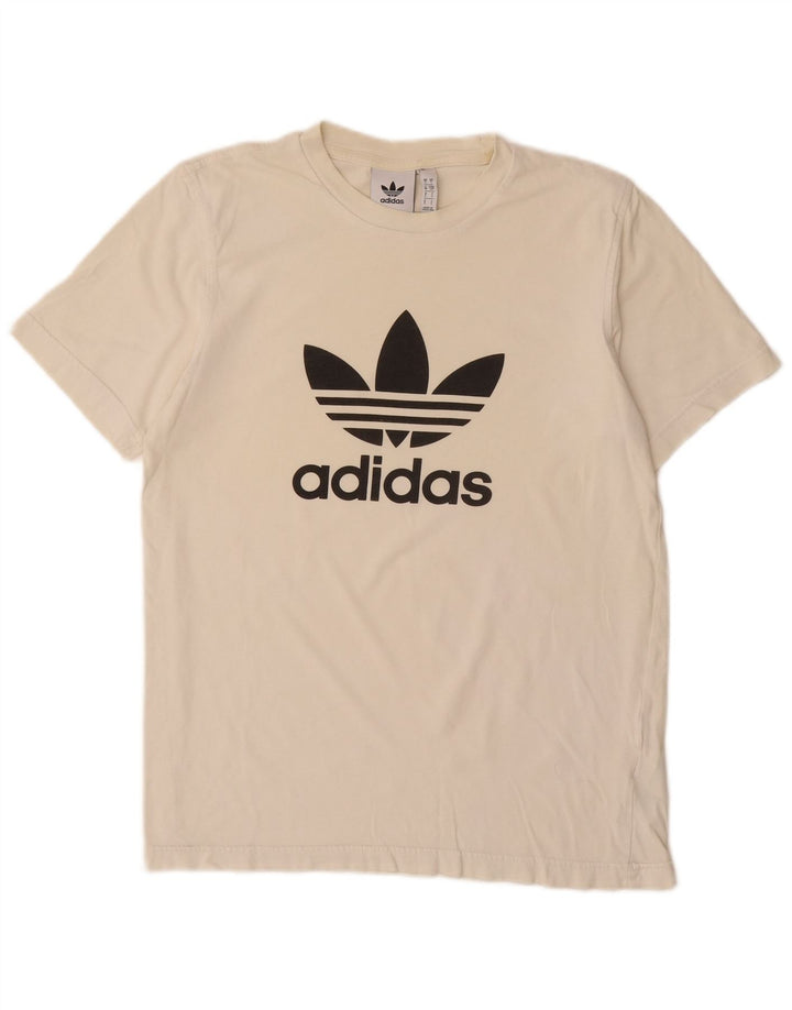 Tricou grafic ADIDAS pentru bărbați Top mic din bumbac alb