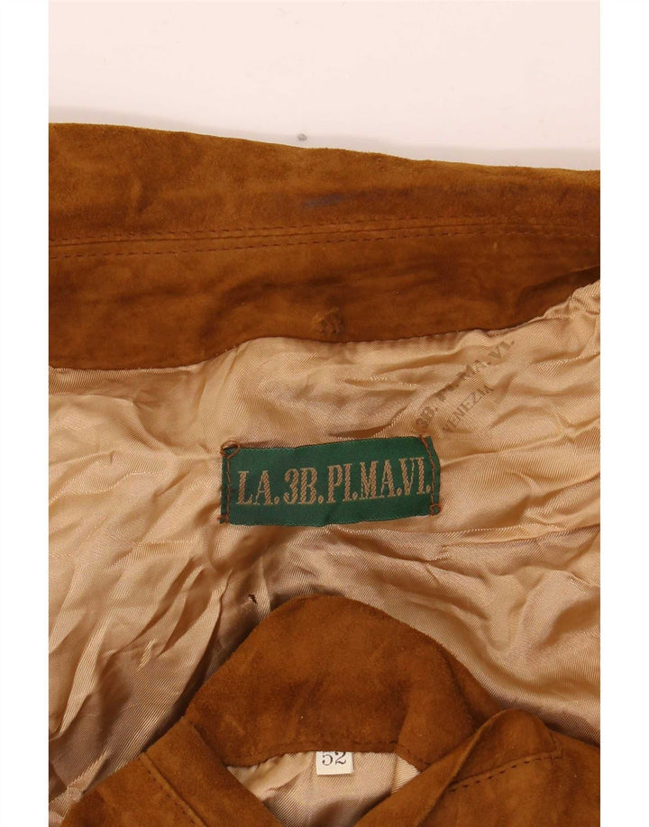 Jachetă vintage bărbătească din piele intoarsa IT 52 mare maro