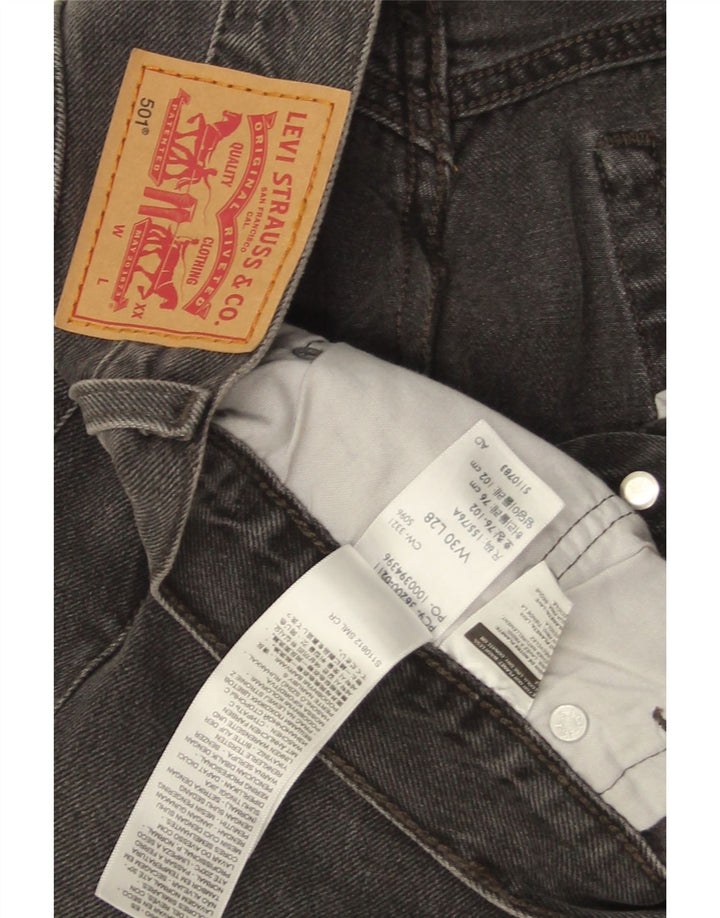Blugi Levi's 501 drepte pentru bărbați W30 L28 bumbac negru