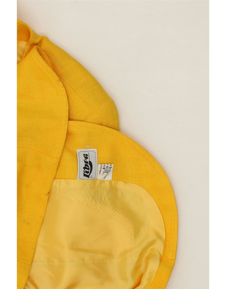 LIBRA Womens Longline 4 Button Blazer Jacket UK 16 Large Yellow Vintage Libra and Second-Hand Libra from Messina Hembry 