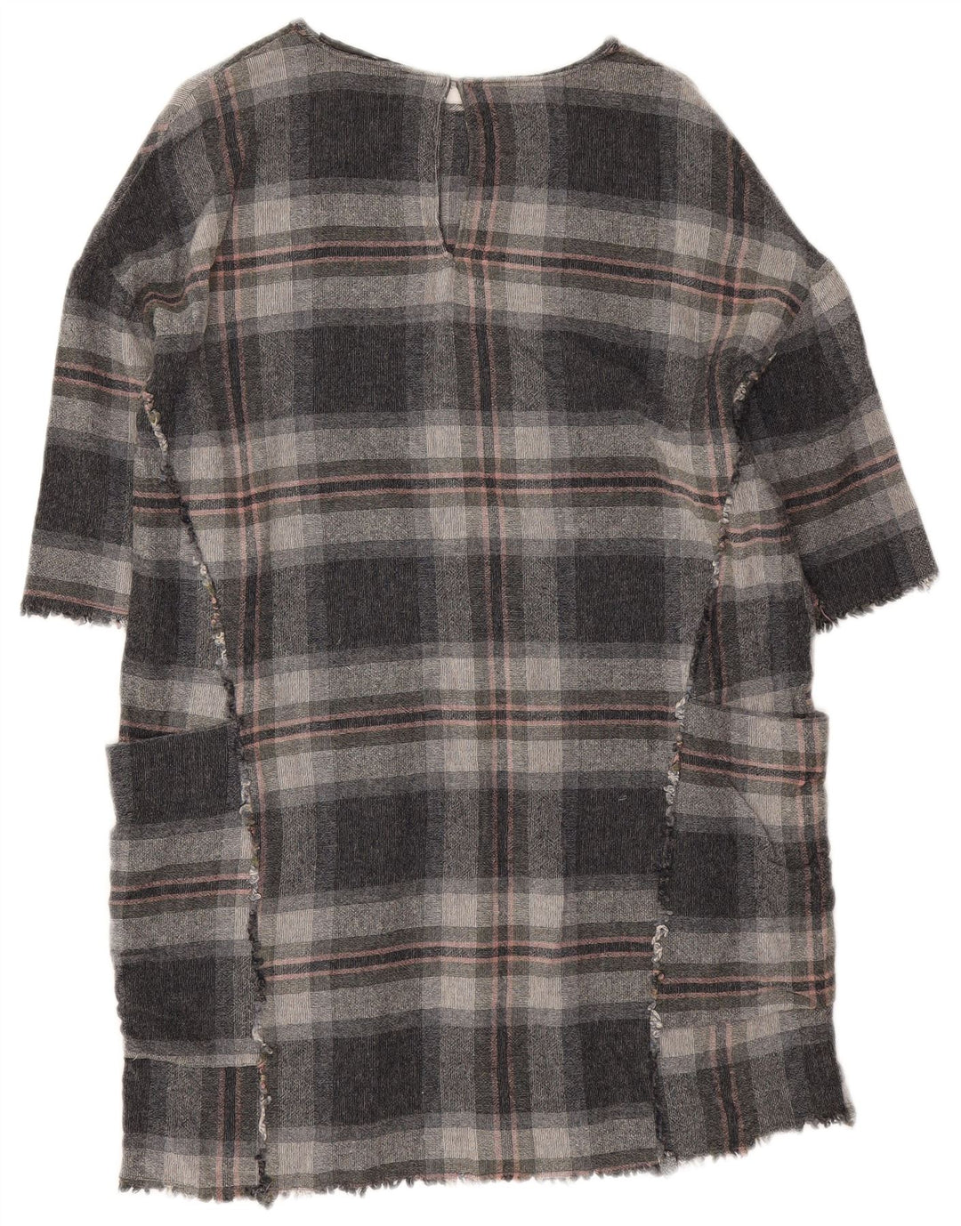 Rochie tunică pentru femei Zara UK 14 Medium Grey Check Viscose