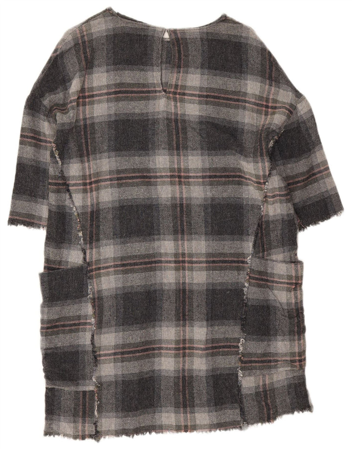 Rochie tunică pentru femei Zara UK 14 Medium Grey Check Viscose