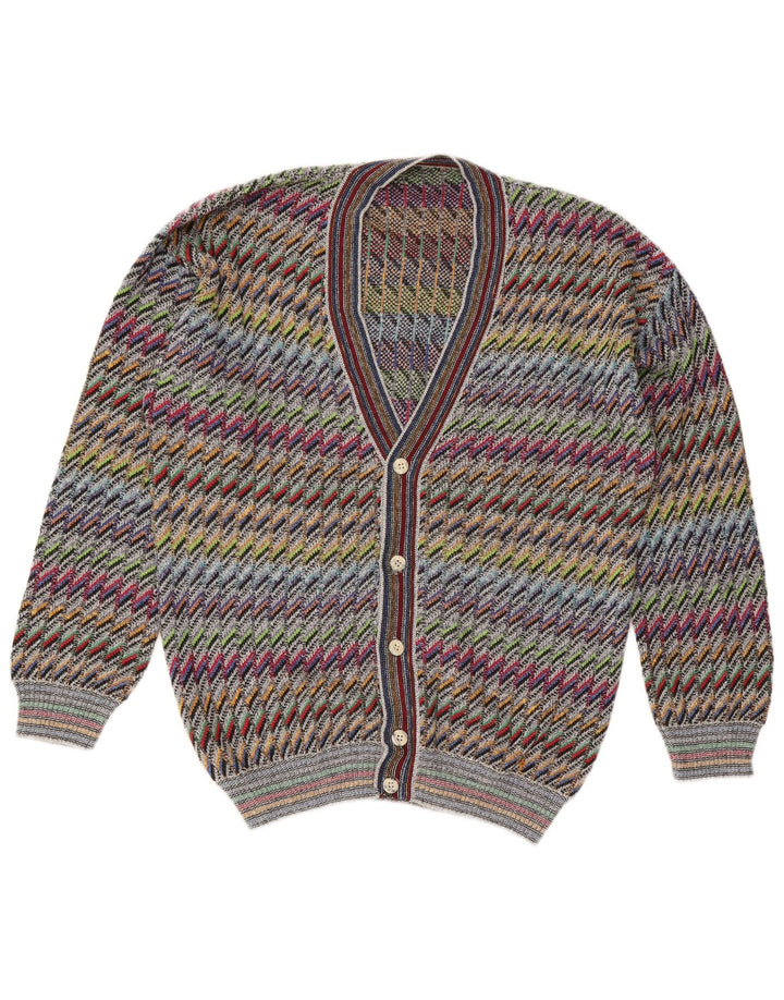 Pulover Cardigan Vintage pentru Barbati IT 50 Mediu Multicolor Bumbac Chevron