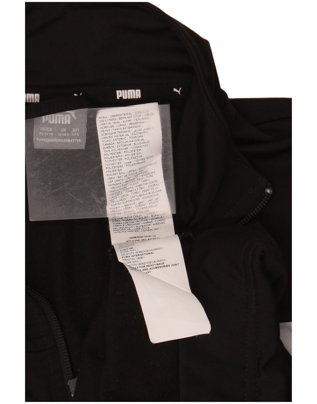 Jachetă de trening PUMA pentru băieți 15-16 ani, negru, poliester color bloc