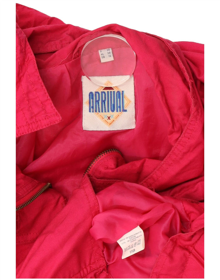 Jachetă vintage pentru femei cu glugă supradimensionată, UK 12, bumbac roz mediu