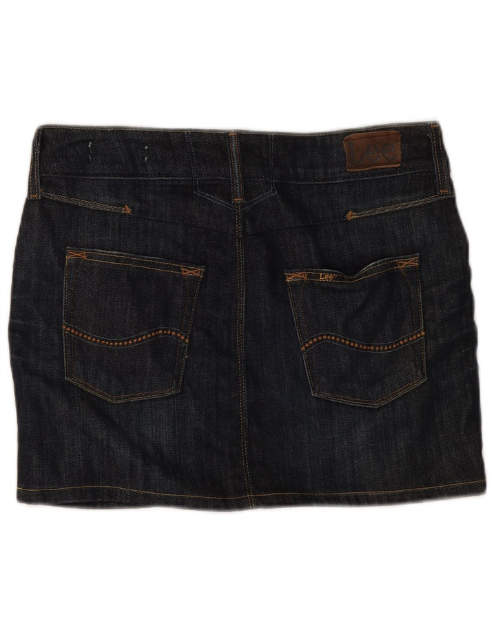 Mini fustă de blugi pentru femei Lee W30 bumbac bleumarin