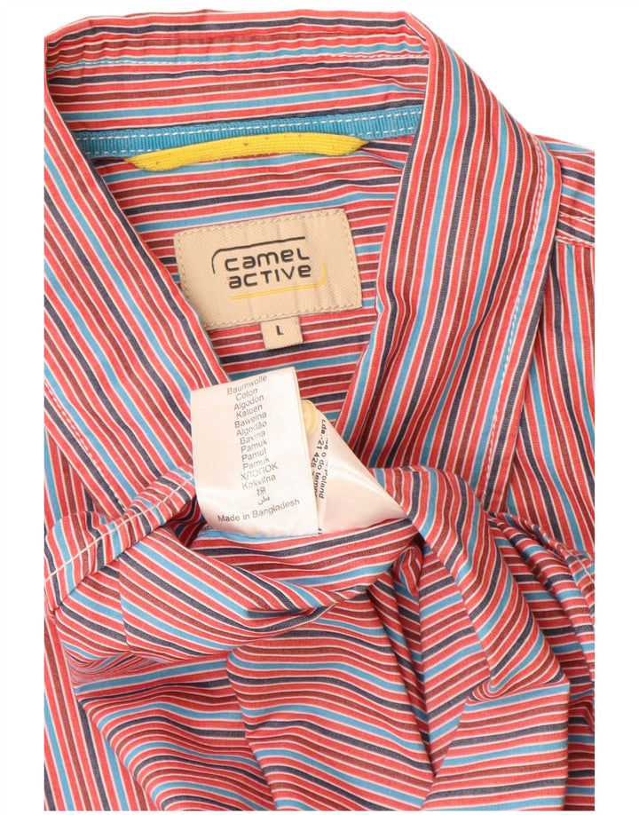Cămașă cu mânecă scurtă pentru bărbați Camel Active, bumbac cu dungi mari, multicolore