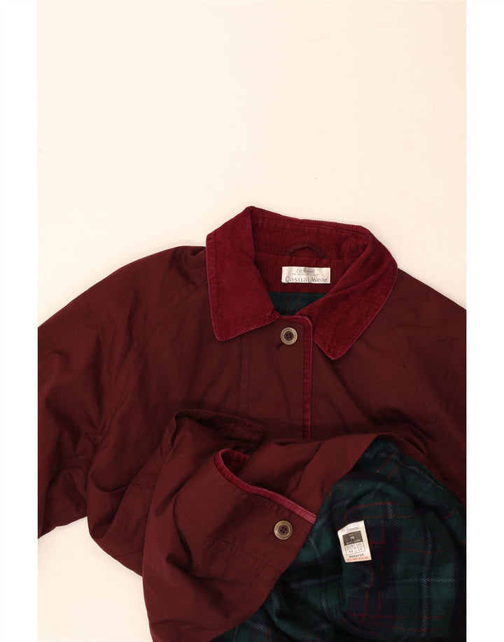 ST. BERNARD Womens Windbreaker Coat UK 16 Large Burgundy Polyester Vintage St. Bernard and Second-Hand St. Bernard from Messina Hembry 
