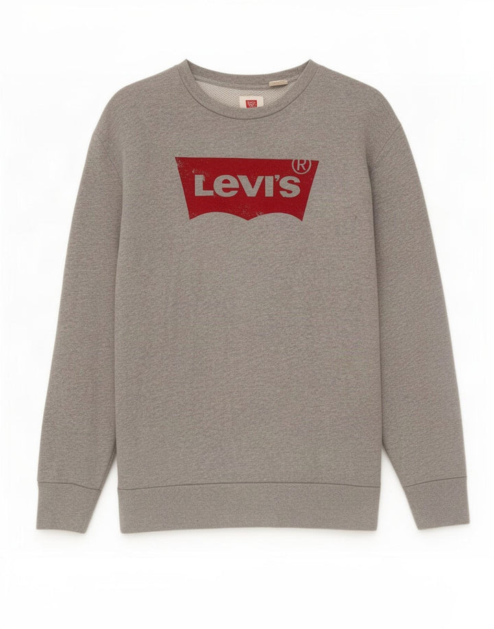 Hanorac grafic pentru bărbați Levi's Pulover din bumbac gri mediu
