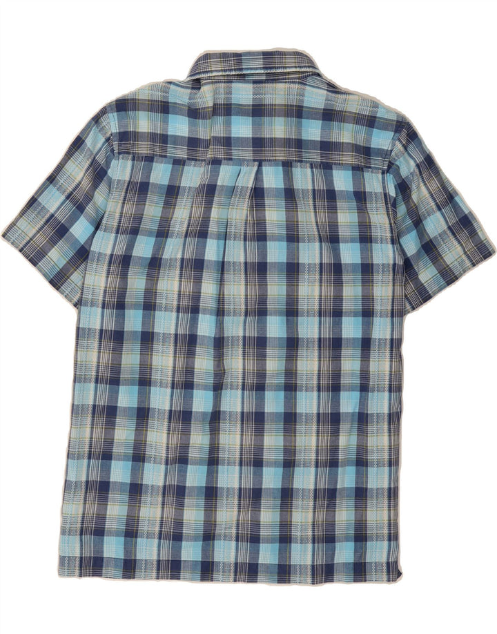 WEIRD FISH Mens Short Sleeve Shirt Medium Blue Check Cotton Vintage Weird Fish and Second-Hand Weird Fish from Messina Hembry 