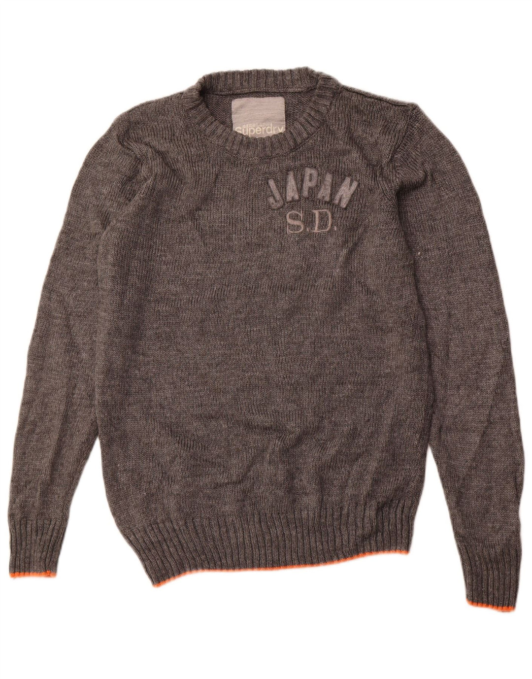 Pulover Superdry pentru bărbați cu decolteu triplu, mare, gri acrilic