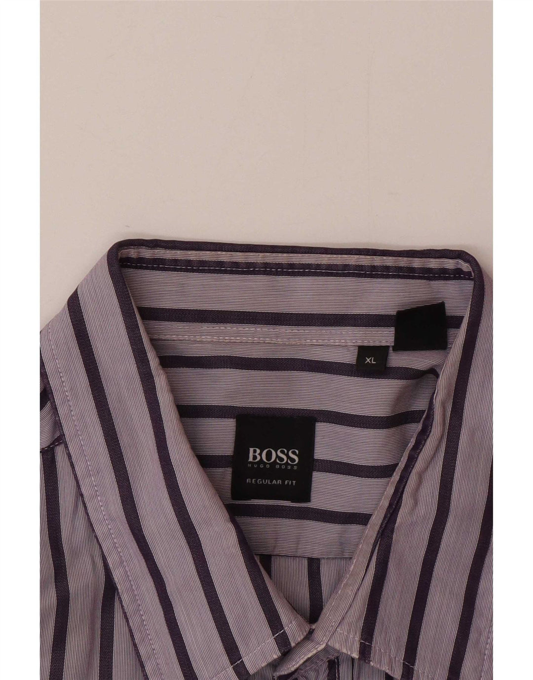 Cămașă pentru bărbați Hugo Boss Regular Fit XL în dungi mov