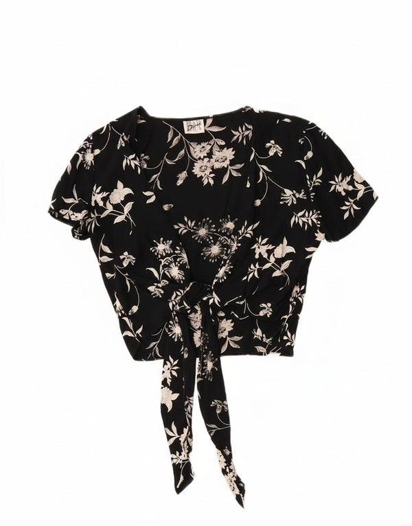 Top cardigan cu cravată în față pentru femei Max Dine IT 42 Medium Black Floral