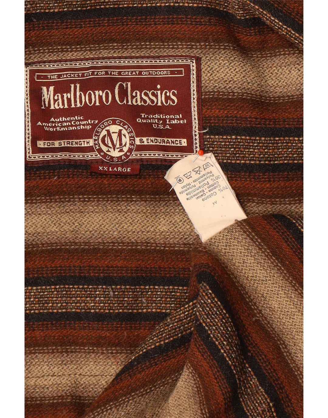 Marlboro Classics Mens Utility Jacket UK 44 2XL Brown Cotton