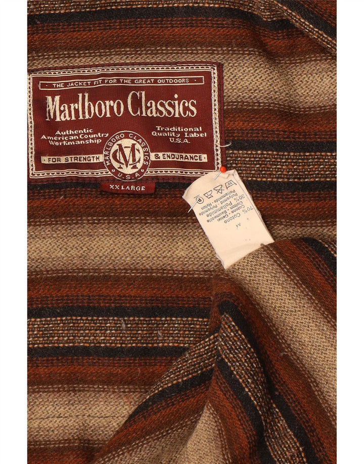 Marlboro Classics Mens Utility Jacket UK 44 2XL Brown Cotton