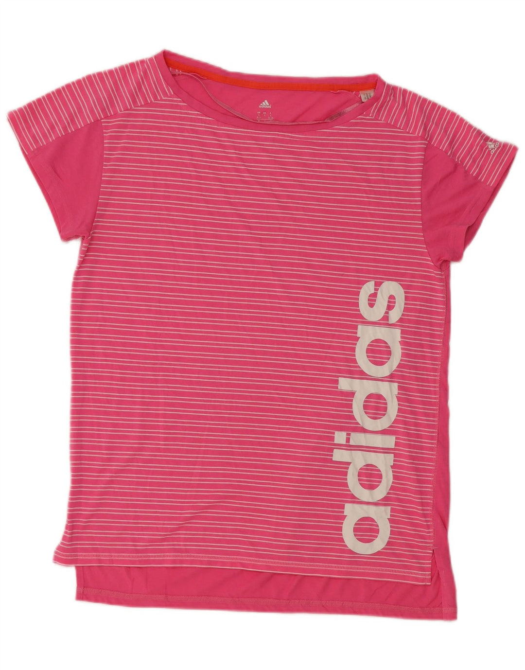 Tricou cu grafic supradimensionat Adidas pentru femei Top UK 8/10 Small Pink Striped