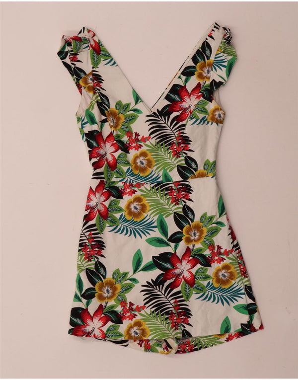 Combi Zara Womens Trafaluc UK 12 Medium White Floral Bumbac